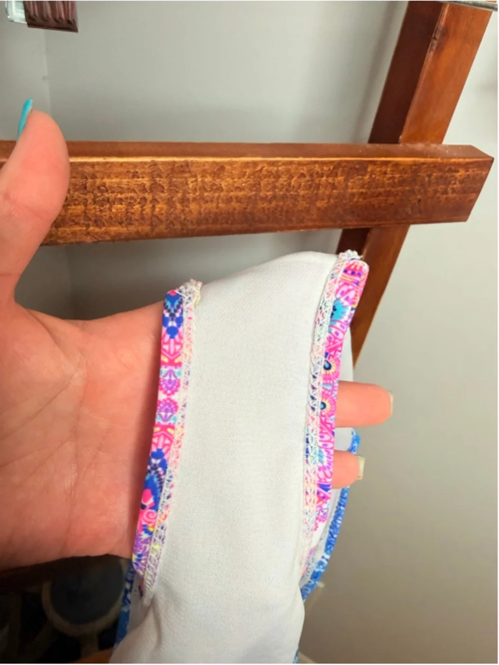 Girls Nicole Miller New York Bikini M Pink Blue Paisley